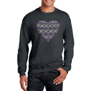 XOXO Heart  - Men's Word Art Crewneck Sweatshirt