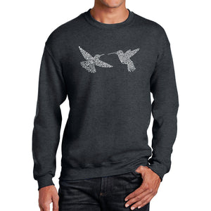 Hummingbirds - Men's Word Art Crewneck Sweatshirt