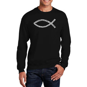 Jesus Loves You - Men's Word Art Crewneck Sweatshirt