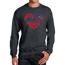 Load image into Gallery viewer, Men&#39;s Word Art Crewneck Sweatshirt - July 4th Heart