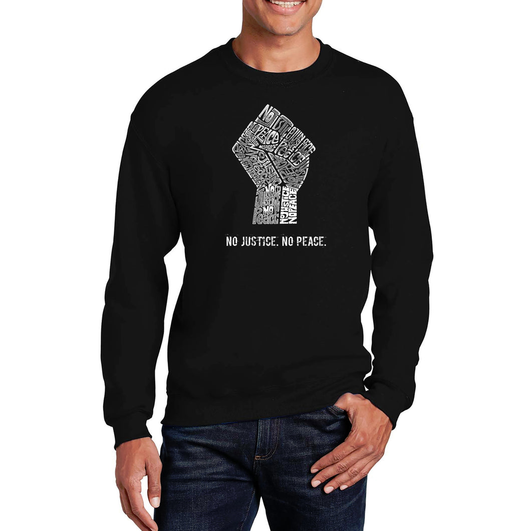 No Justice, No Peace - Men's Word Art Crewneck Sweatshirt