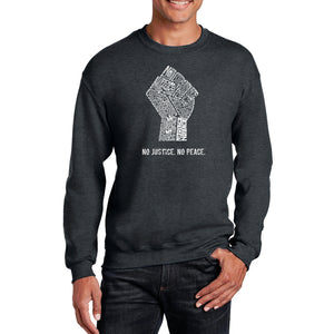 No Justice, No Peace - Men's Word Art Crewneck Sweatshirt