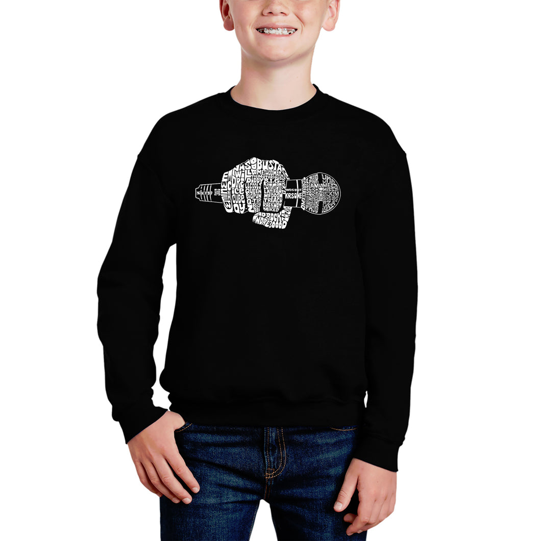 90's Rappers - Boy's Word Art Crewneck Sweatshirt