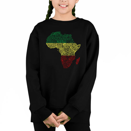 Countries In Africa - Girl's Word Art Crewneck Sweatshirt