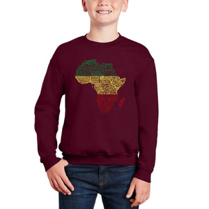 Countries In Africa - Boy's Word Art Crewneck Sweatshirt