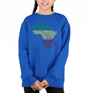 Countries In Africa - Girl's Word Art Crewneck Sweatshirt