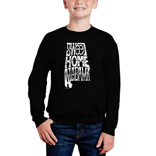 Sweet Home Alabama - Boy's Word Art Crewneck Sweatshirt