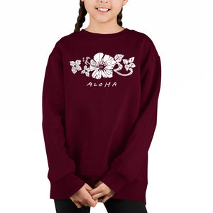 Aloha - Girl's Word Art Crewneck Sweatshirt