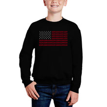 Load image into Gallery viewer, Usa Flag - Boy&#39;s Word Art Crewneck Sweatshirt