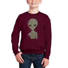 Load image into Gallery viewer, Alien - Boy&#39;s Word Art Crewneck Sweatshirt
