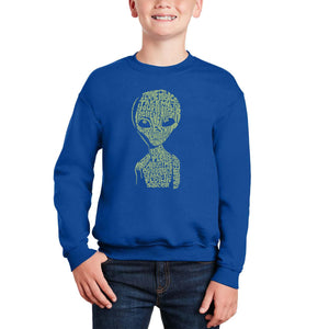 Alien - Boy's Word Art Crewneck Sweatshirt