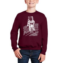 Load image into Gallery viewer, Astronaut - Boy&#39;s Word Art Crewneck Sweatshirt