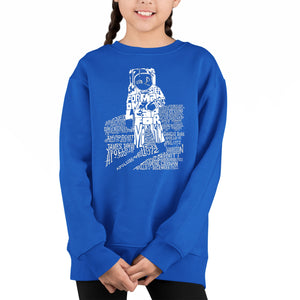 Astronaut - Girl's Word Art Crewneck Sweatshirt