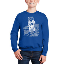 Load image into Gallery viewer, Astronaut - Boy&#39;s Word Art Crewneck Sweatshirt