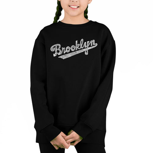 Brooklyn Neighborhoods - Girl's Word Art Crewneck Sweatshirt