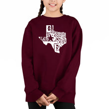 Load image into Gallery viewer, Everything Is Bigger In Texas - Girl&#39;s Word Art Crewneck Sweatshirt