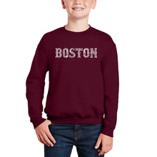 Load image into Gallery viewer, Boston Neighborhoods - Boy&#39;s Word Art Crewneck Sweatshirt