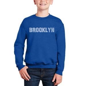 Brooklyn Neighborhoods - Boy's Word Art Crewneck Sweatshirt