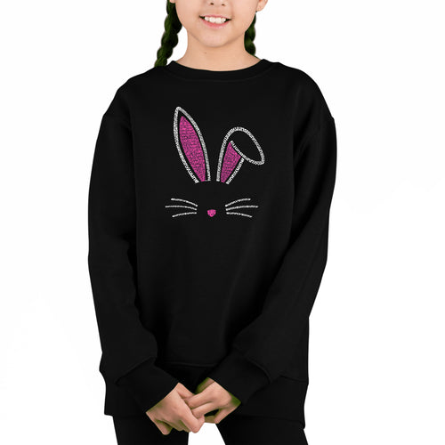 Bunny Ears - Girl's Word Art Crewneck Sweatshirt