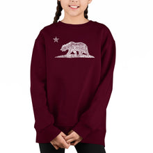 Load image into Gallery viewer, California Bear - Girl&#39;s Word Art Crewneck Sweatshirt