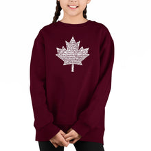 Load image into Gallery viewer, Canadian National Anthem - Girl&#39;s Word Art Crewneck Sweatshirt