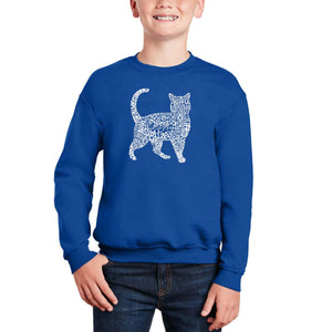 Cat - Boy's Word Art Crewneck Sweatshirt