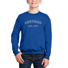 Load image into Gallery viewer, Chicago 1837 - Boy's Word Art Crewneck Sweatshirt
