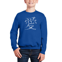 Load image into Gallery viewer, The Word Love In 44 Languages - Boy&#39;s Word Art Crewneck Sweatshirt