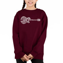 Load image into Gallery viewer, Country Guitar - Girl&#39;s Word Art Crewneck Sweatshirt