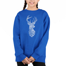 Load image into Gallery viewer, Types Of Deer - Girl&#39;s Word Art Crewneck Sweatshirt