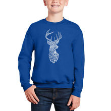 Load image into Gallery viewer, Types Of Deer - Boy&#39;s Word Art Crewneck Sweatshirt