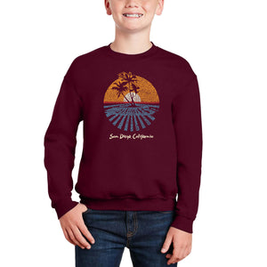 Cities In San Diego - Boy's Word Art Crewneck Sweatshirt