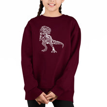 Load image into Gallery viewer, Dino Pics - Girl&#39;s Word Art Crewneck Sweatshirt