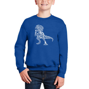 Dino Pics - Boy's Word Art Crewneck Sweatshirt