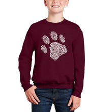 Load image into Gallery viewer, Dog Paw - Boy's Word Art Crewneck Sweatshirt