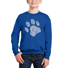 Load image into Gallery viewer, Dog Paw - Boy's Word Art Crewneck Sweatshirt