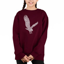 Load image into Gallery viewer, Eagle - Girl&#39;s Word Art Crewneck Sweatshirt