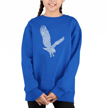 Load image into Gallery viewer, Eagle - Girl&#39;s Word Art Crewneck Sweatshirt