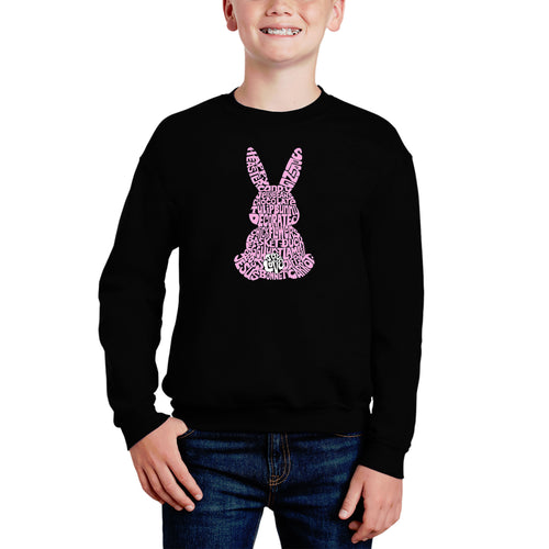 Easter Bunny - Boy's Word Art Crewneck Sweatshirt