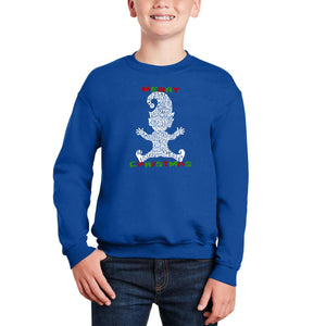 Christmas Elf - Boy's Word Art Crewneck Sweatshirt