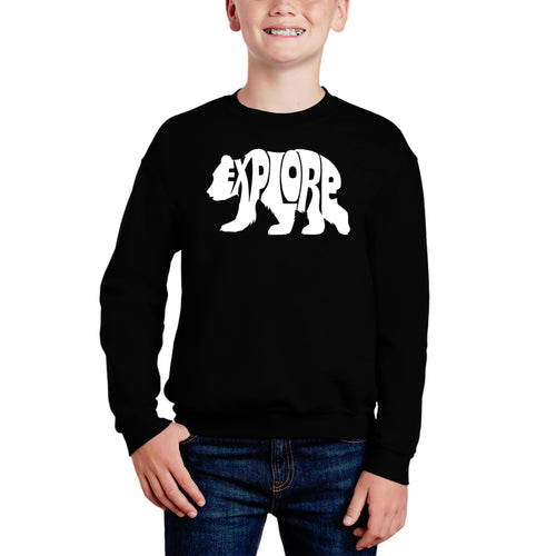 Explore - Boy's Word Art Crewneck Sweatshirt