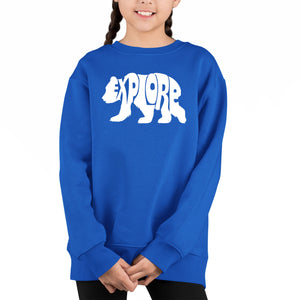 Explore - Girl's Word Art Crewneck Sweatshirt
