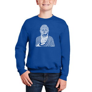 Buddha - Boy's Word Art Crewneck Sweatshirt