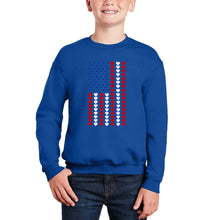 Load image into Gallery viewer, Heart Flag - Boy&#39;s Word Art Crewneck Sweatshirt