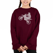 Load image into Gallery viewer, Freestyle Motocross - Fmx - Girl&#39;s Word Art Crewneck Sweatshirt