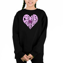 Load image into Gallery viewer, Forever In Our Hearts - Girl&#39;s Word Art Crewneck Sweatshirt