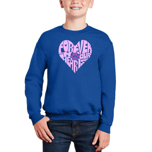 Forever In Our Hearts - Boy's Word Art Crewneck Sweatshirt