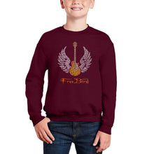 Load image into Gallery viewer, Lyrics To Freebird - Boy&#39;s Word Art Crewneck Sweatshirt