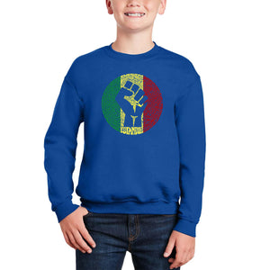 Get Up Stand Up - Boy's Word Art Crewneck Sweatshirt