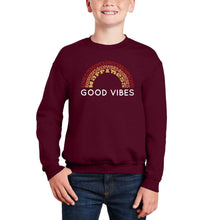 Load image into Gallery viewer, Good Vibes - Boy&#39;s Word Art Crewneck Sweatshirt